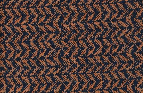 Quilt Quilting Fabric Graphic Zigzag Stripe Navy Blue Orange Geometric 
