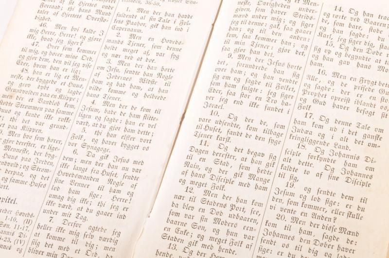 1858 Book New Testament Holy Bible Danish Language  