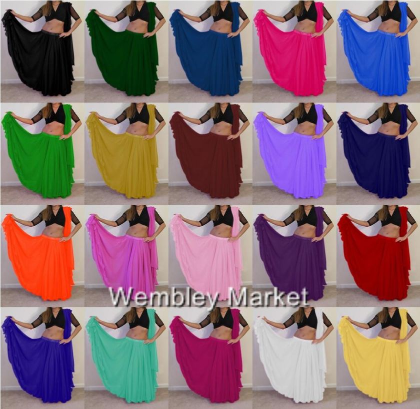Yd Full Circle Skirt Veil BellyDance Costume 25 Color  