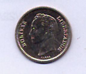 1945 Venezuela Silver Coin Medio 25 Centavos  