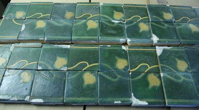   & CRAFTS POTTERY GRUEBY TILE FOR FIREPLACE OLD CALIFORNIA ART  