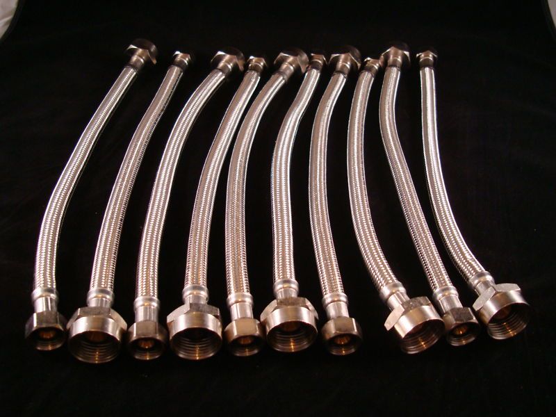 Toilet Supply Line Stainless Steel 10pcs 7/8x3/8x12  