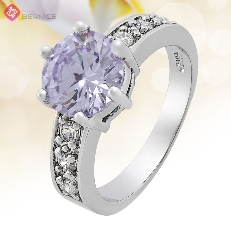 Special Jewelry Sale PURPLE TANZANITE GP WHITE GOLD COCKTAIL RING SIZE 