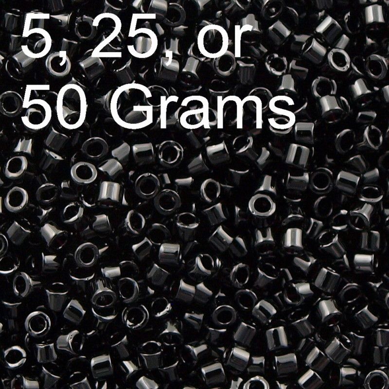 Miyuki Delica Seed Bead 11/0 Glossy Black DB10  