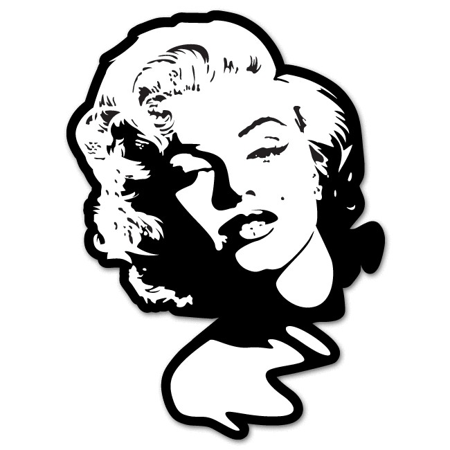 Marilyn Monroe legend car bumper sticker 4 x 5  
