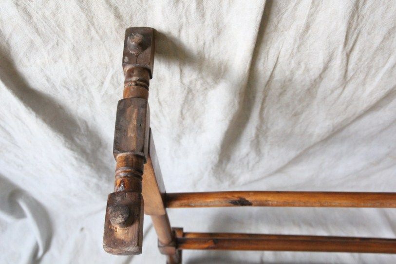 L314 ANTIQUE AMERICAN 19th CENTURY QUILT RACK BLANKET STAND  
