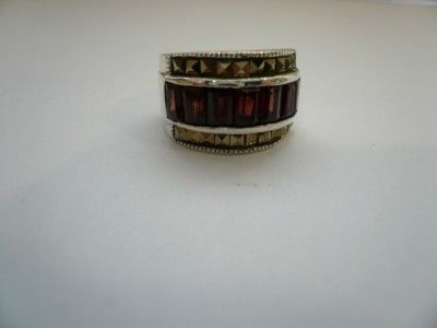 GORGEOUS Sterling Silver Marcasite Wide Band Ring  