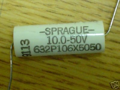 10pcs Sprague 10uf 50v Axial capacitors film  