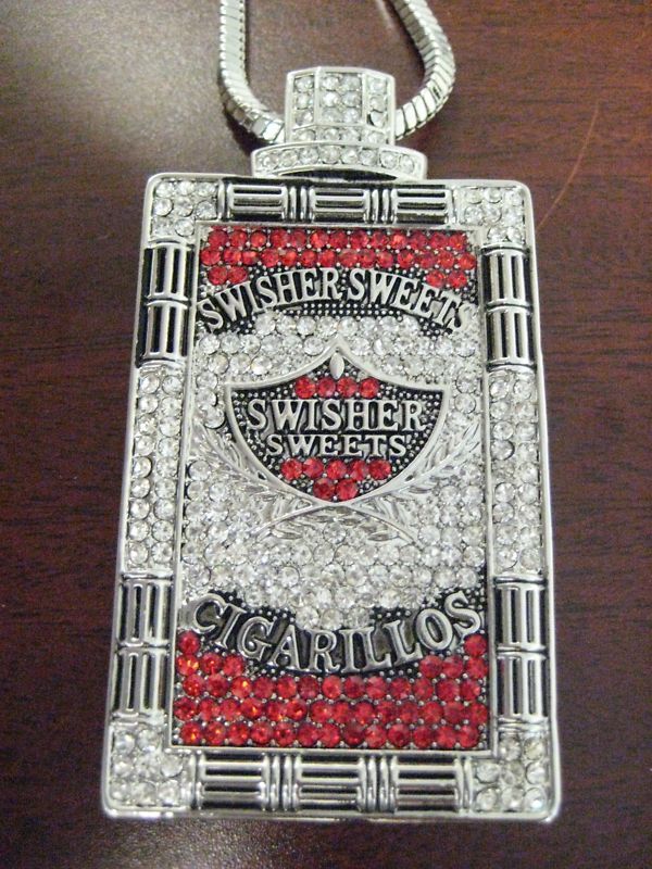 SWISHER SWEETS PENDANT NECKLACE PIECE SILVER LARGE 36  