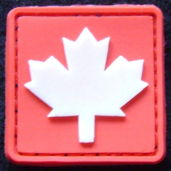 3D GLOW IN THE DARK GITD CANADA CANADIAN FLAG RUBBER PVC TRACKER 