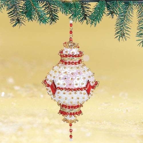 Ruby Sequin Beaded Christmas Ornament Kit Makes 4  
