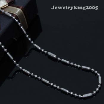 4mm Stainless Steel Ball Bar Chain Necklace 18  40  