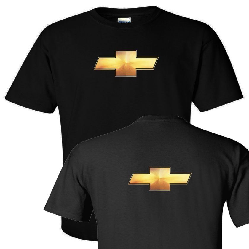New Chevrolet CAMARO Chevy t shirt front n back Gold Logo   S 5X   Tee 